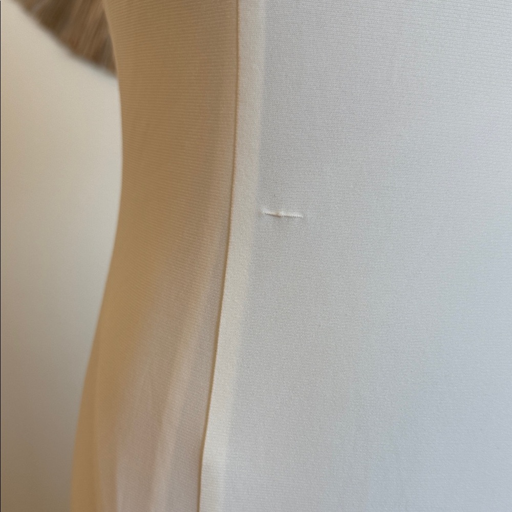 Adrianna Papell Elegant White Maxi Dress with Black Mesh - Picture 12 of 17